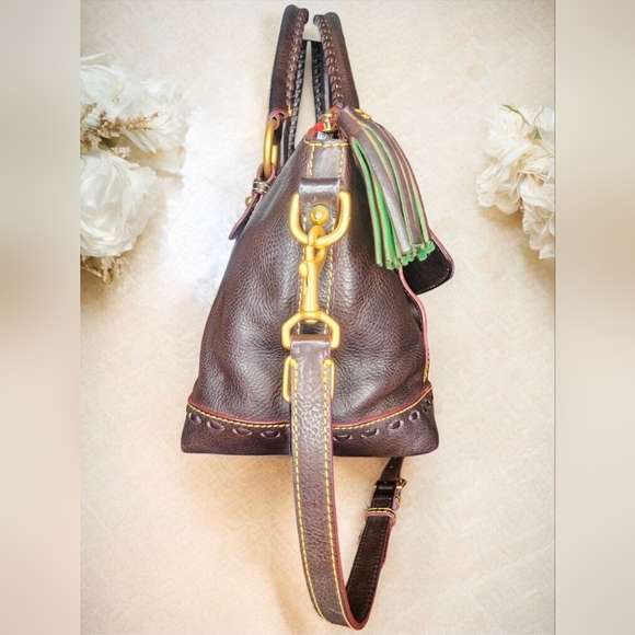 Dooney & Bourke Florentine Leather Pocket Satchel In Italian Vacchetta - Picture 5 of 16